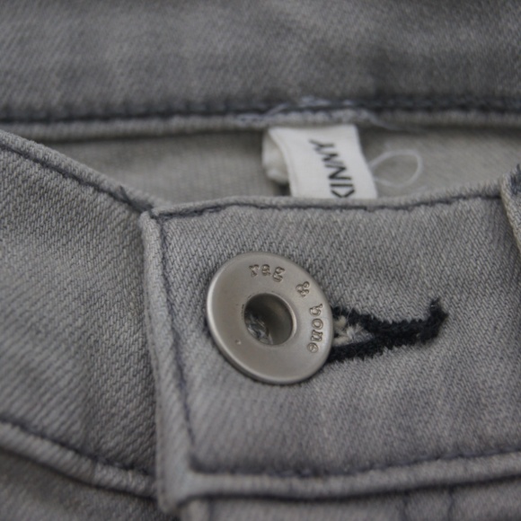 Rag And Bone Light Gray Ankle Skinny Jeans Burmese Size 25 - Picture 2 of 10
